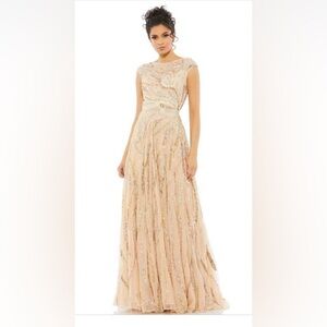 Mac Duggal 5445 Mother of Bride Dress (Beige / Multi)